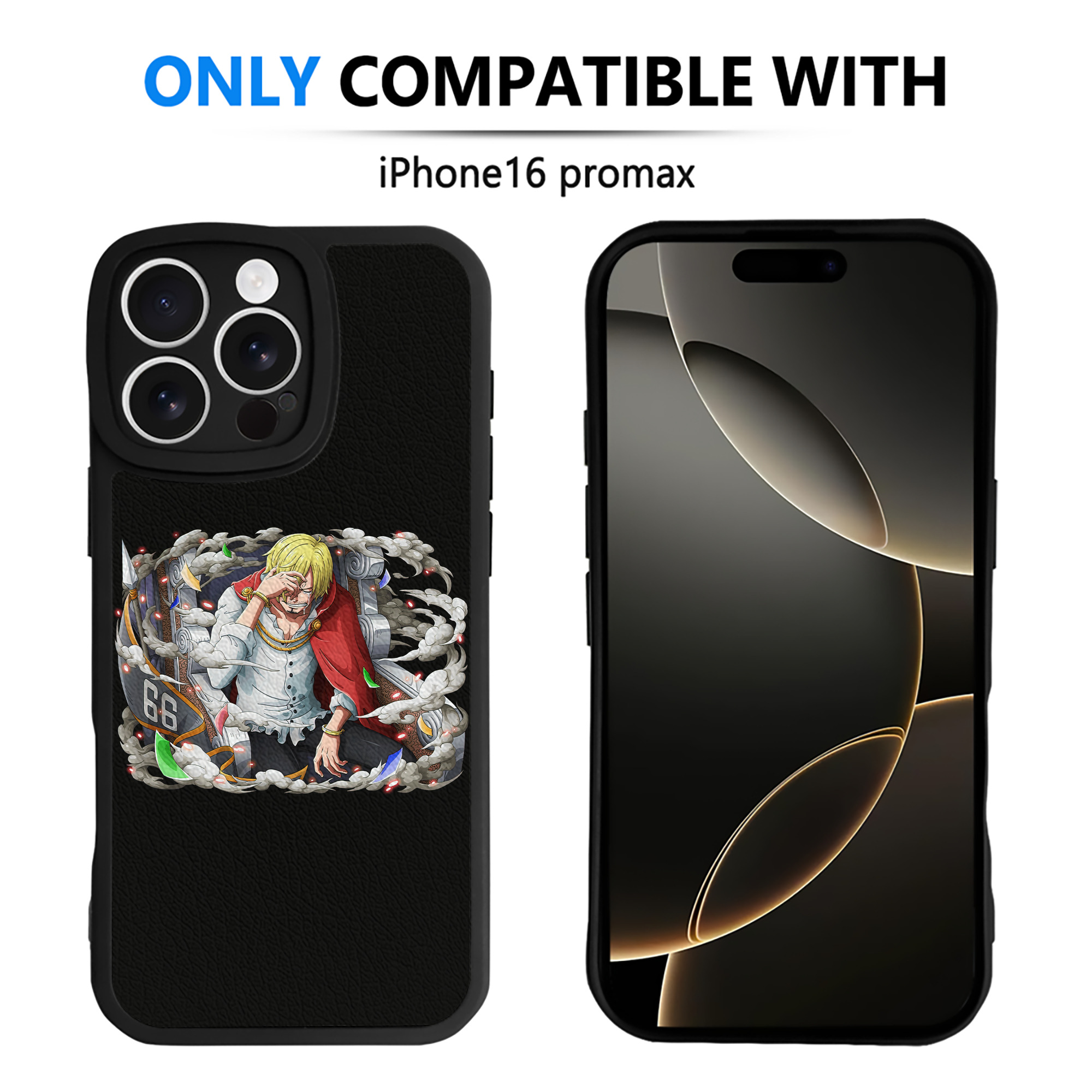 （画像用） ワンピース サンジ ONE PIECE Sanji 【iPhone 16シリーズ対応】シリコンスマホケース（レザー調） 材質：シリコン